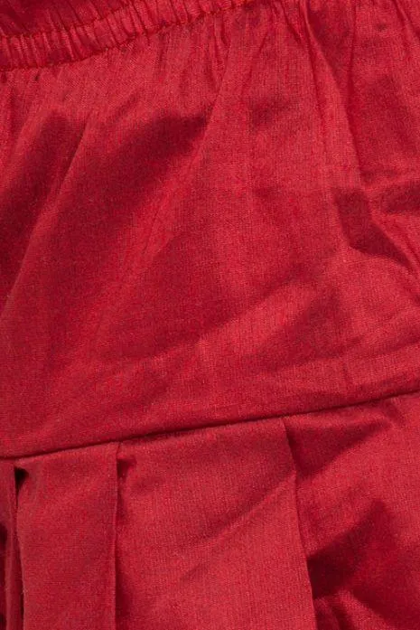 Jashvi Boys' Maroon Cotton Silk Kurta and Dhoti Set