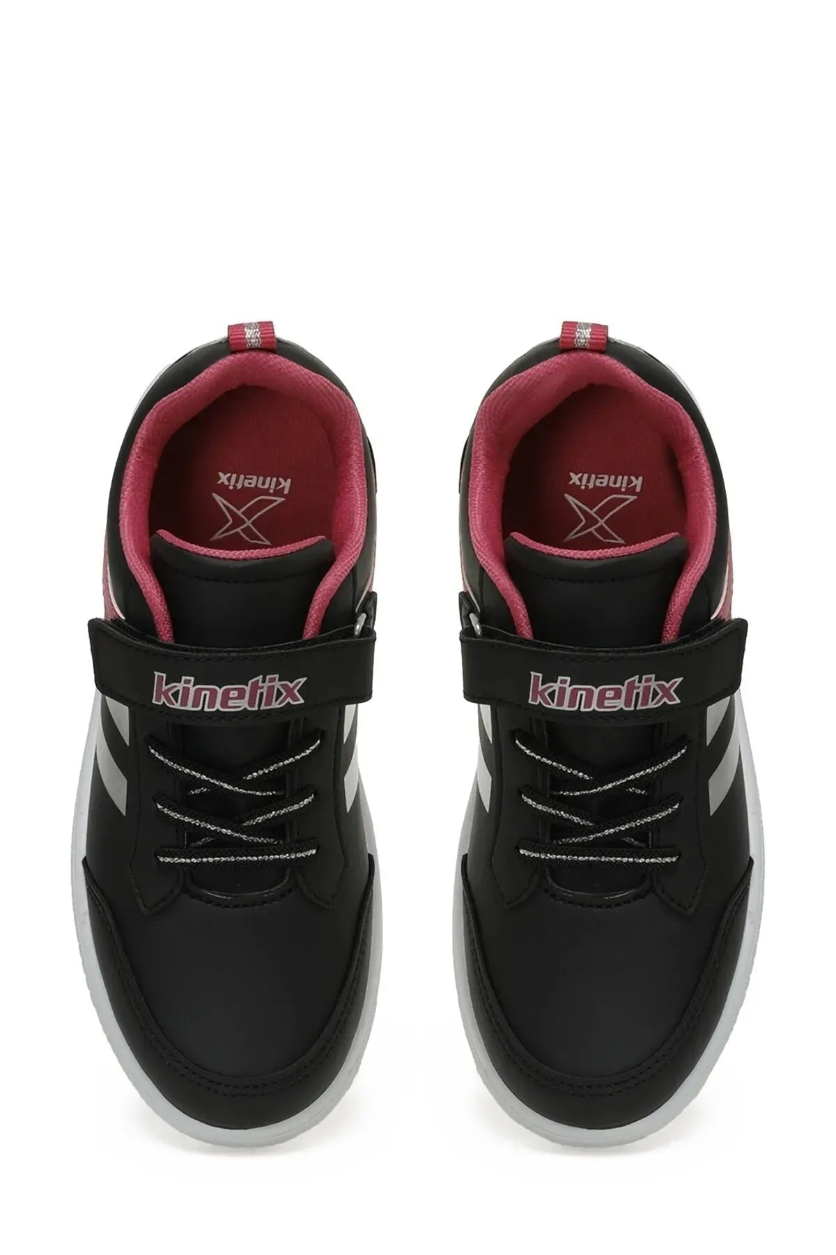 Kinetix Girl's Black Fussia Silver Sneaker