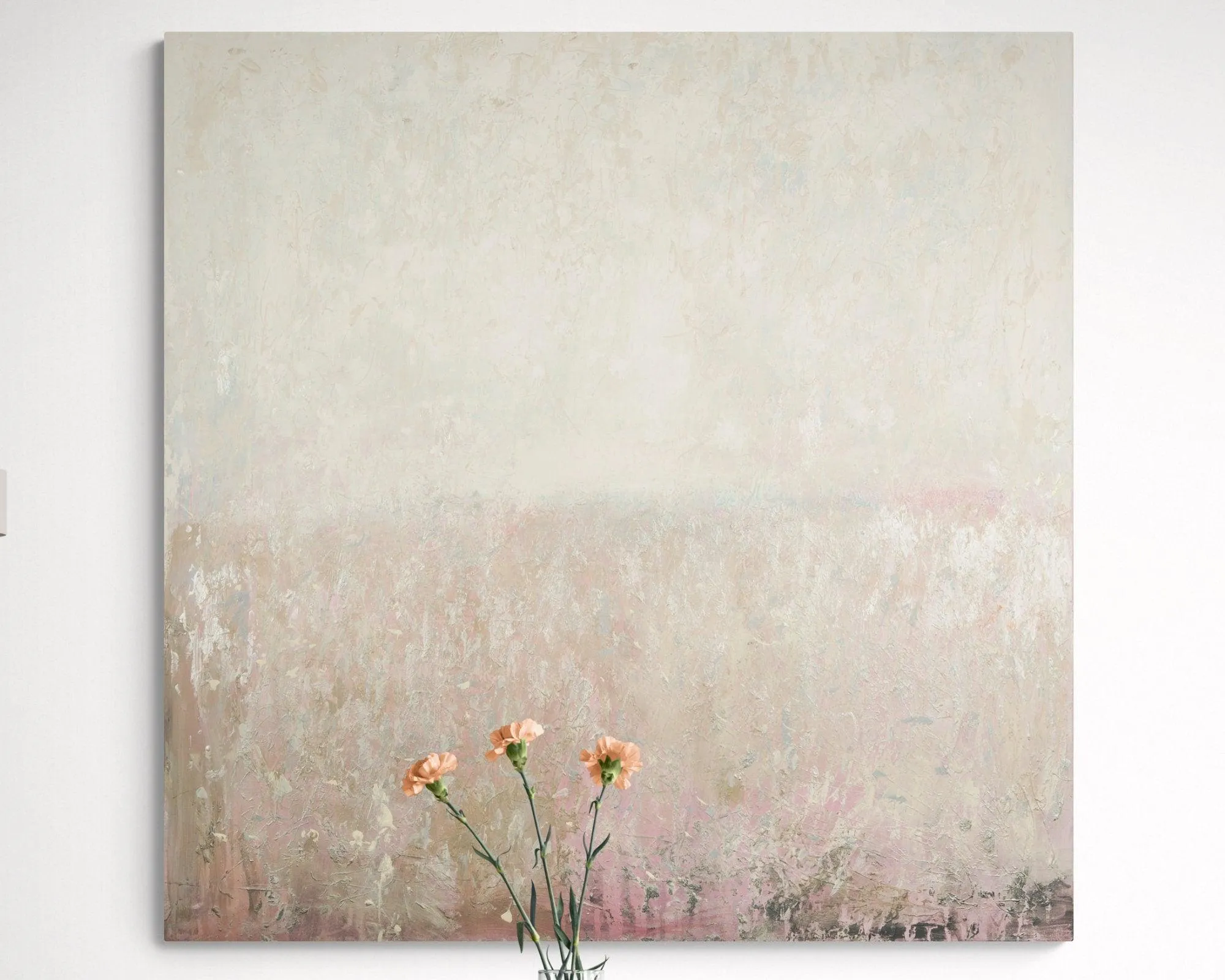 Light pastel earth tone decor extra large wall art landscape print, fireplace decor nordic wall art print