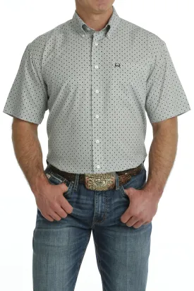 Men's Cinch Arenaflex Grey Print Short Sleeve Button Down Shirt