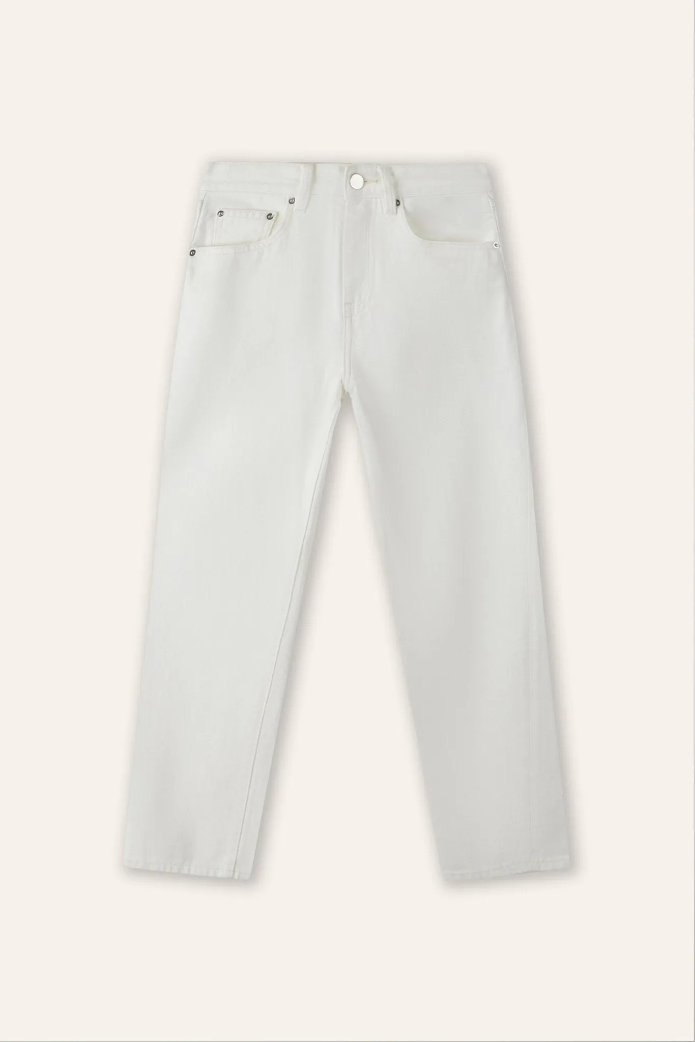 Original twisted high-rise straight-leg jeans (White)