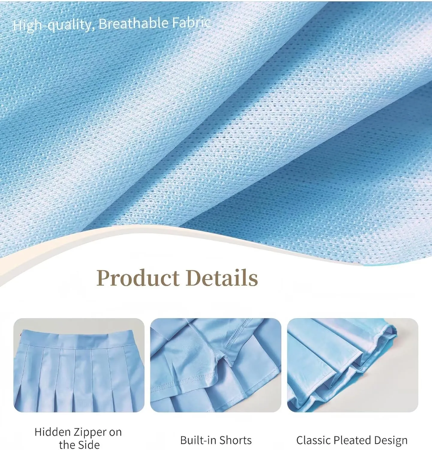 Pleated Skirts for Girls High Waisted School Uniform Skort with Undershorts Athletic Girls Tennis Skirt 2-14