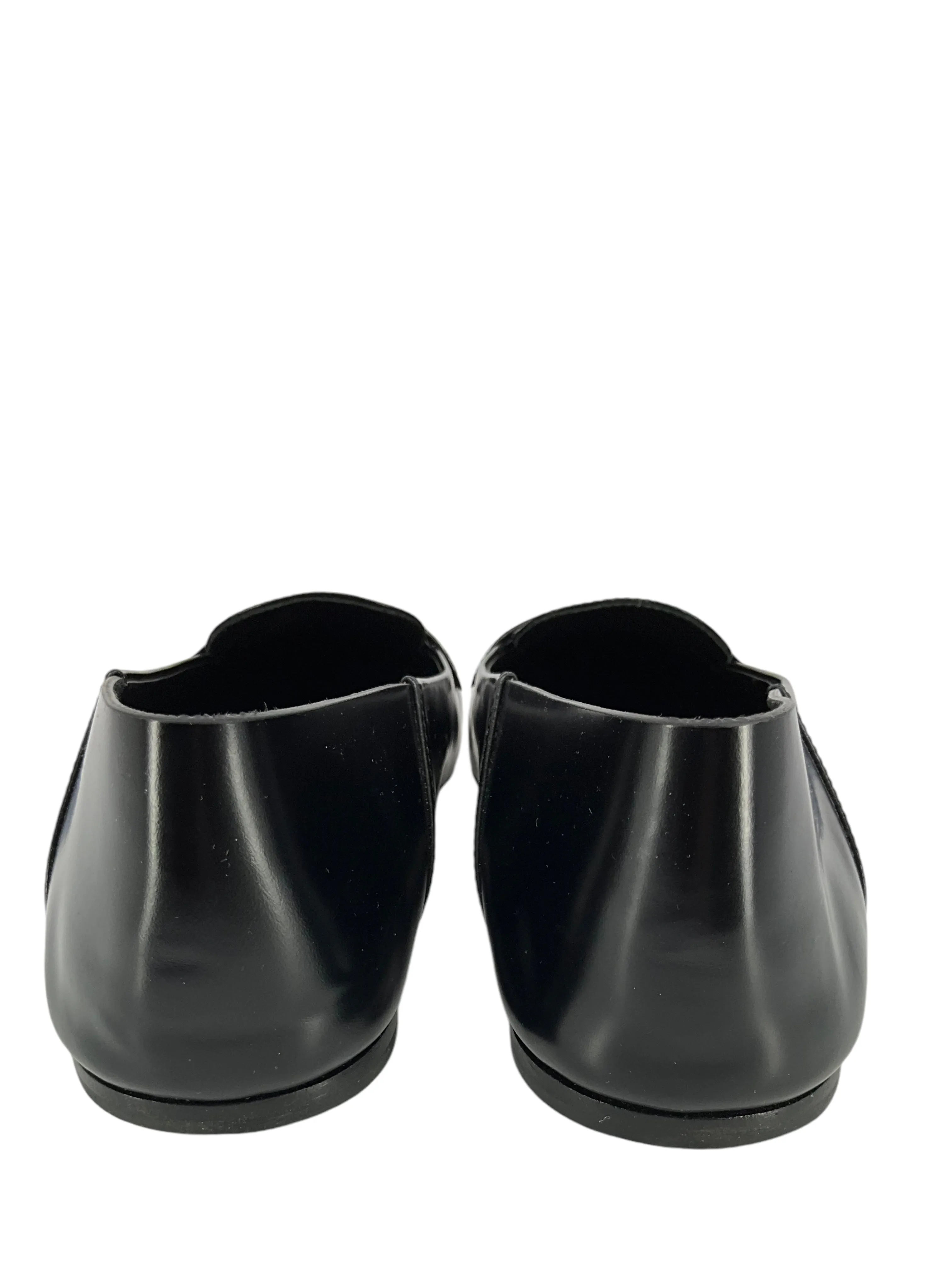 PRADA Leather Point Toe Logo Flats Size 9.5