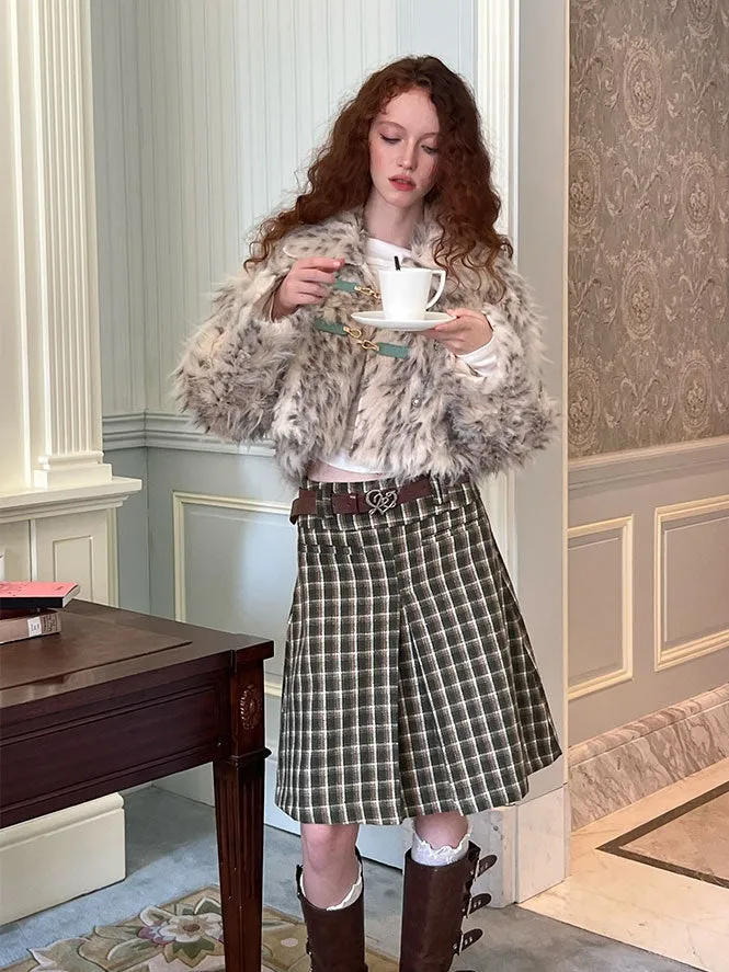 Retro Box Pleated A-line Skirt【s0000003987】