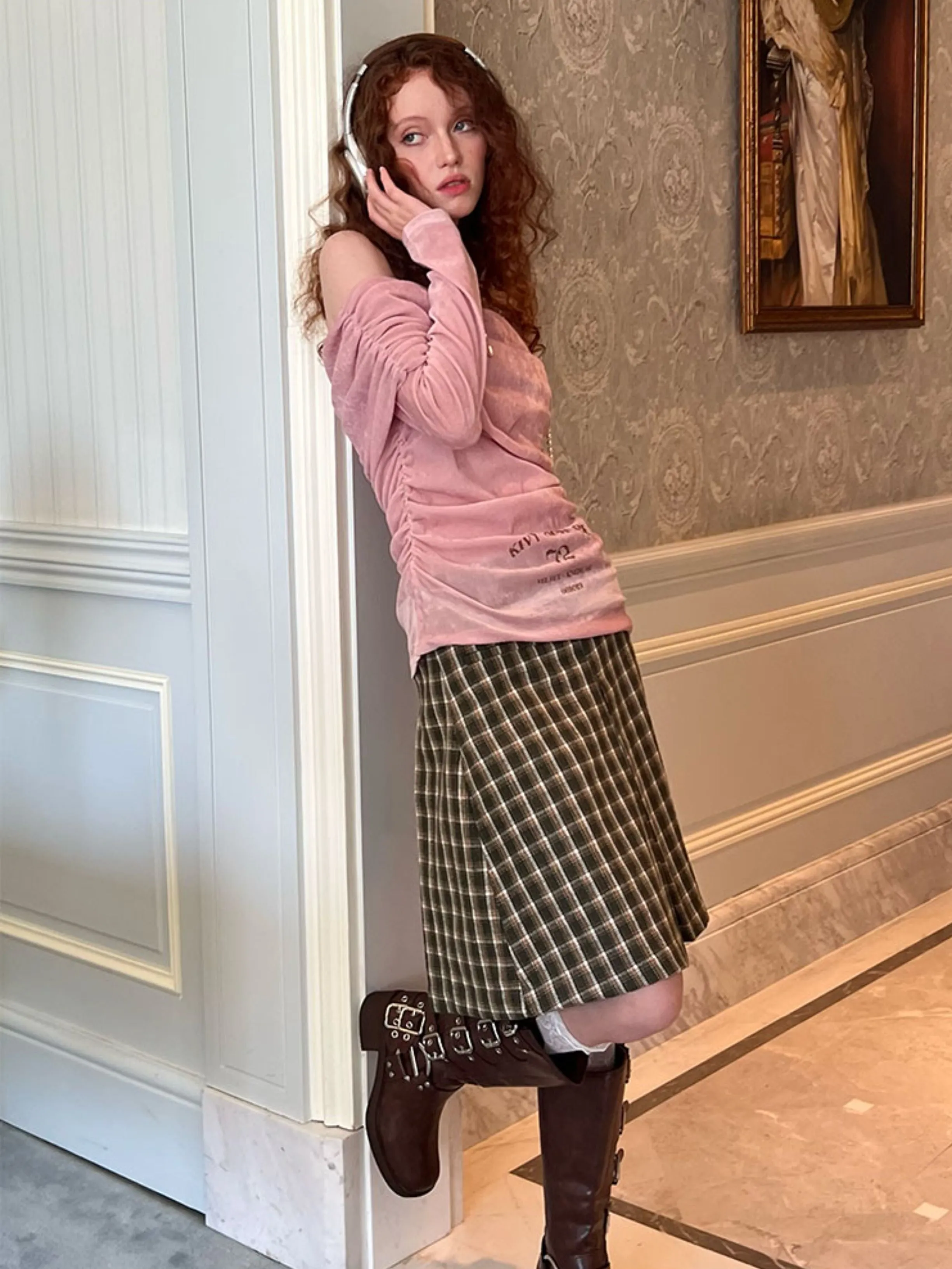 Retro Box Pleated A-line Skirt【s0000003987】