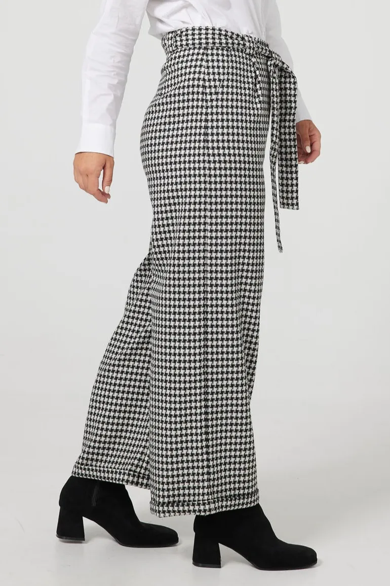 Sadler Pants in Black & White Houndstooth