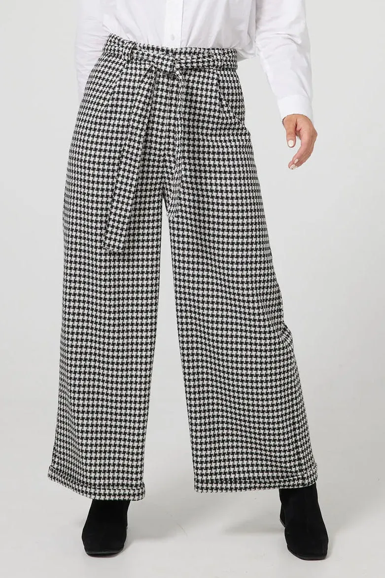 Sadler Pants in Black & White Houndstooth