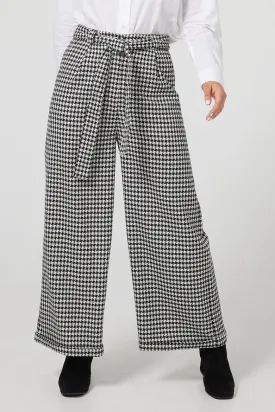 Sadler Pants in Black & White Houndstooth