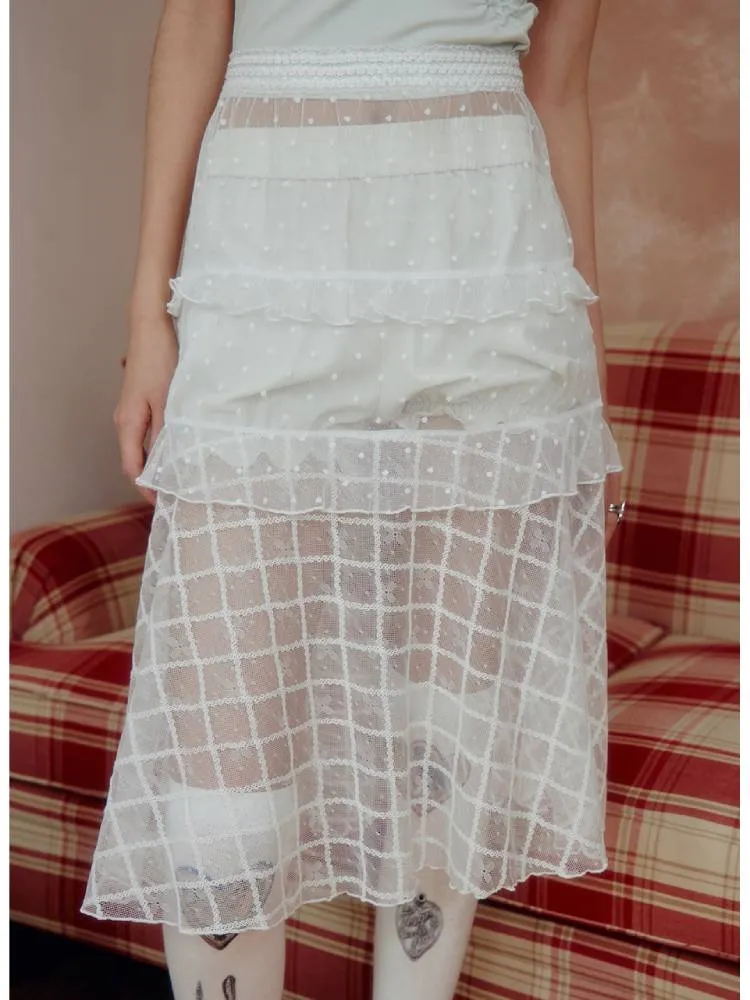 See-through A-line skirt【s0000008015】