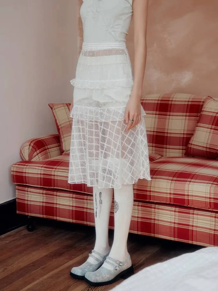 See-through A-line skirt【s0000008015】