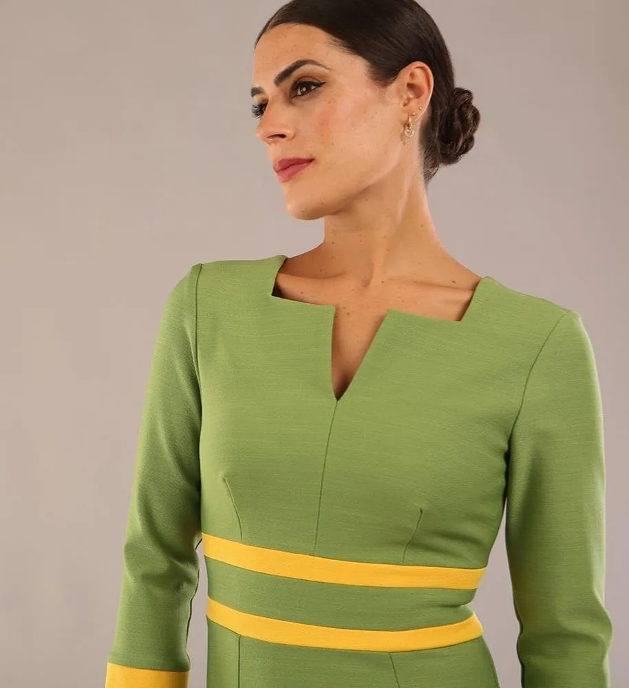 Seed Paeonia Contrast Pencil Dress