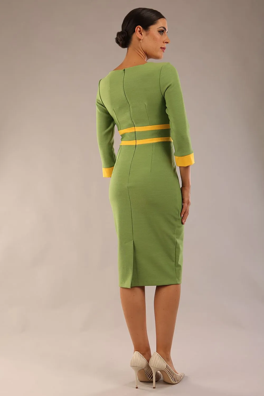 Seed Paeonia Contrast Pencil Dress