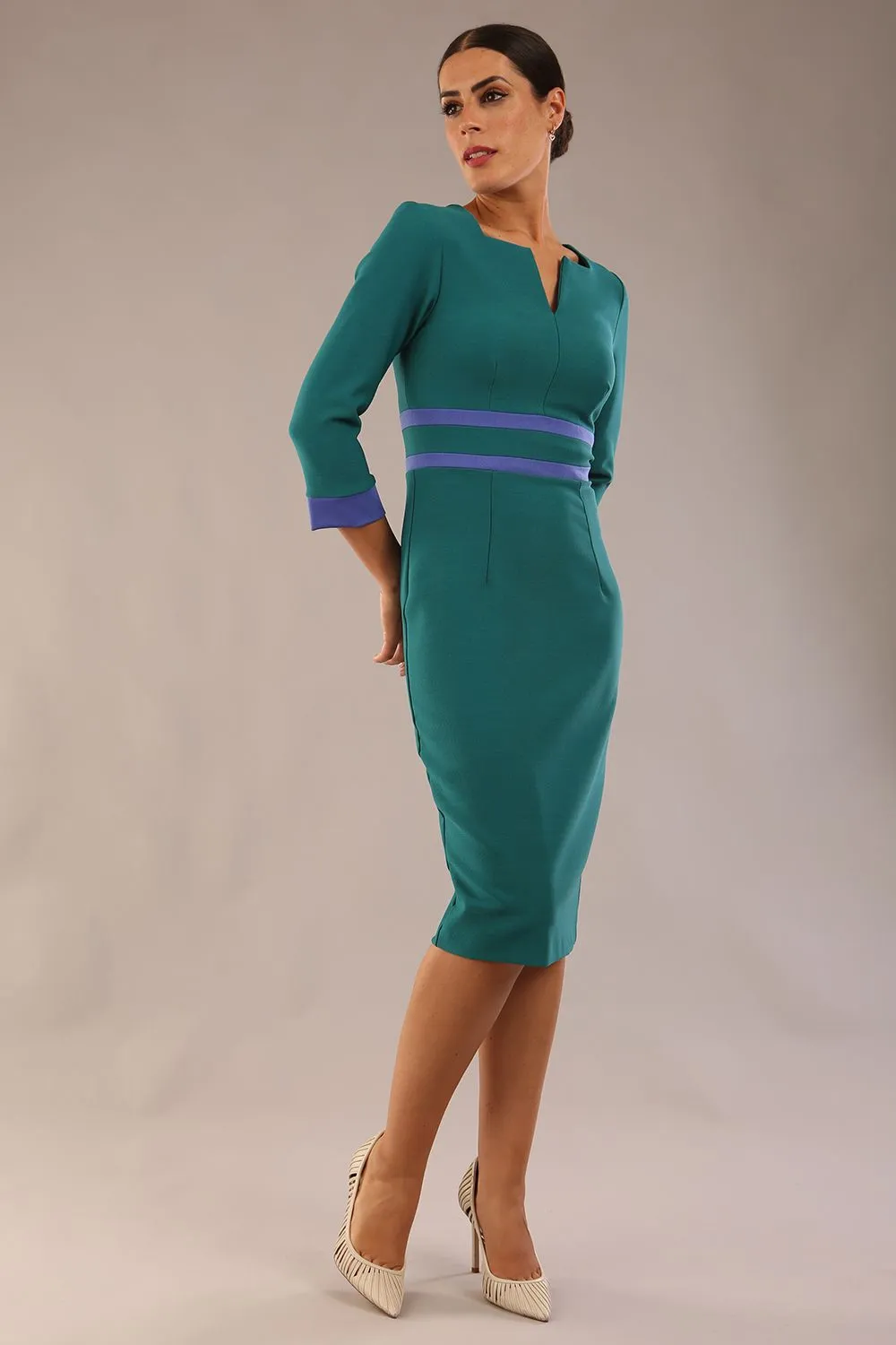 Seed Paeonia Contrast Pencil Dress