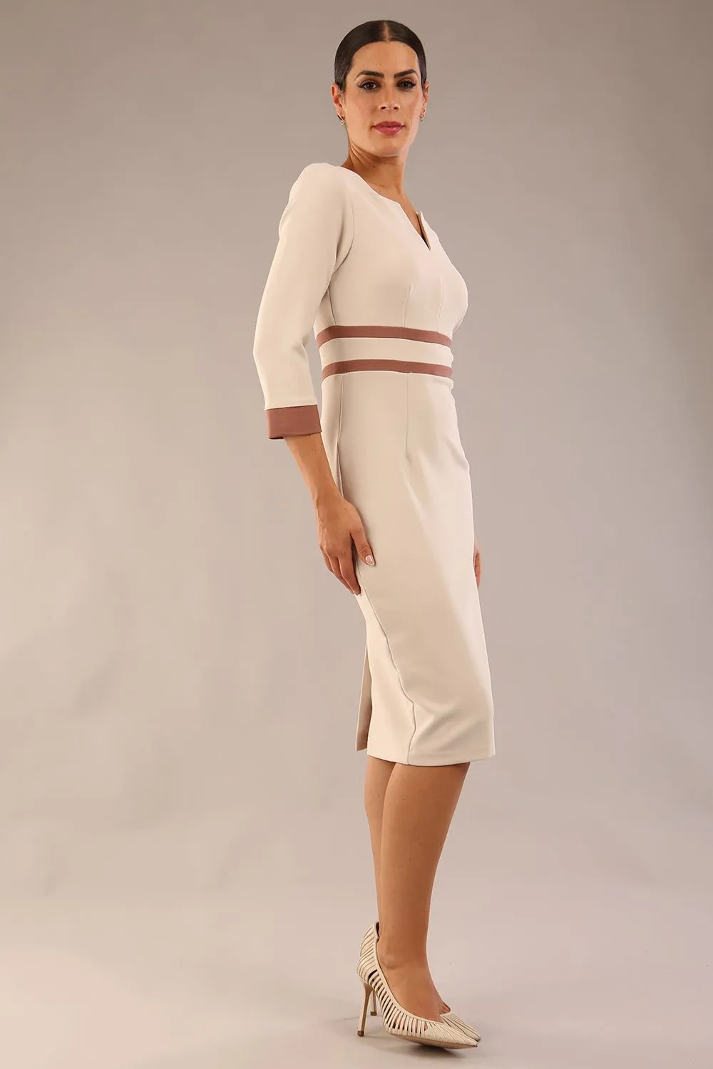 Seed Paeonia Contrast Pencil Dress