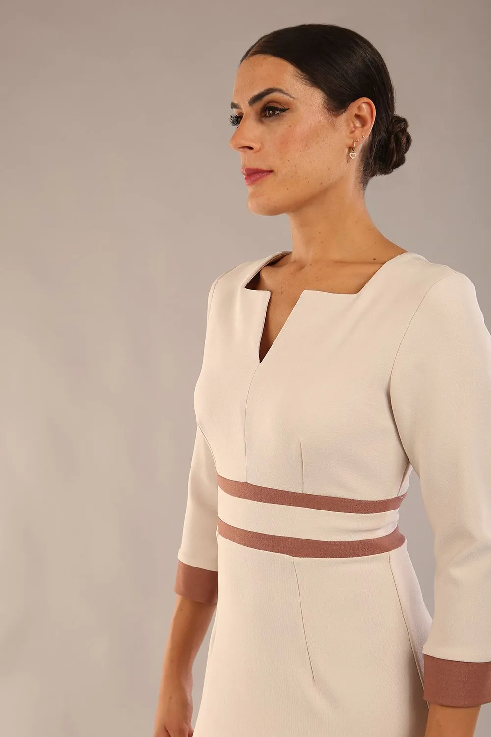 Seed Paeonia Contrast Pencil Dress