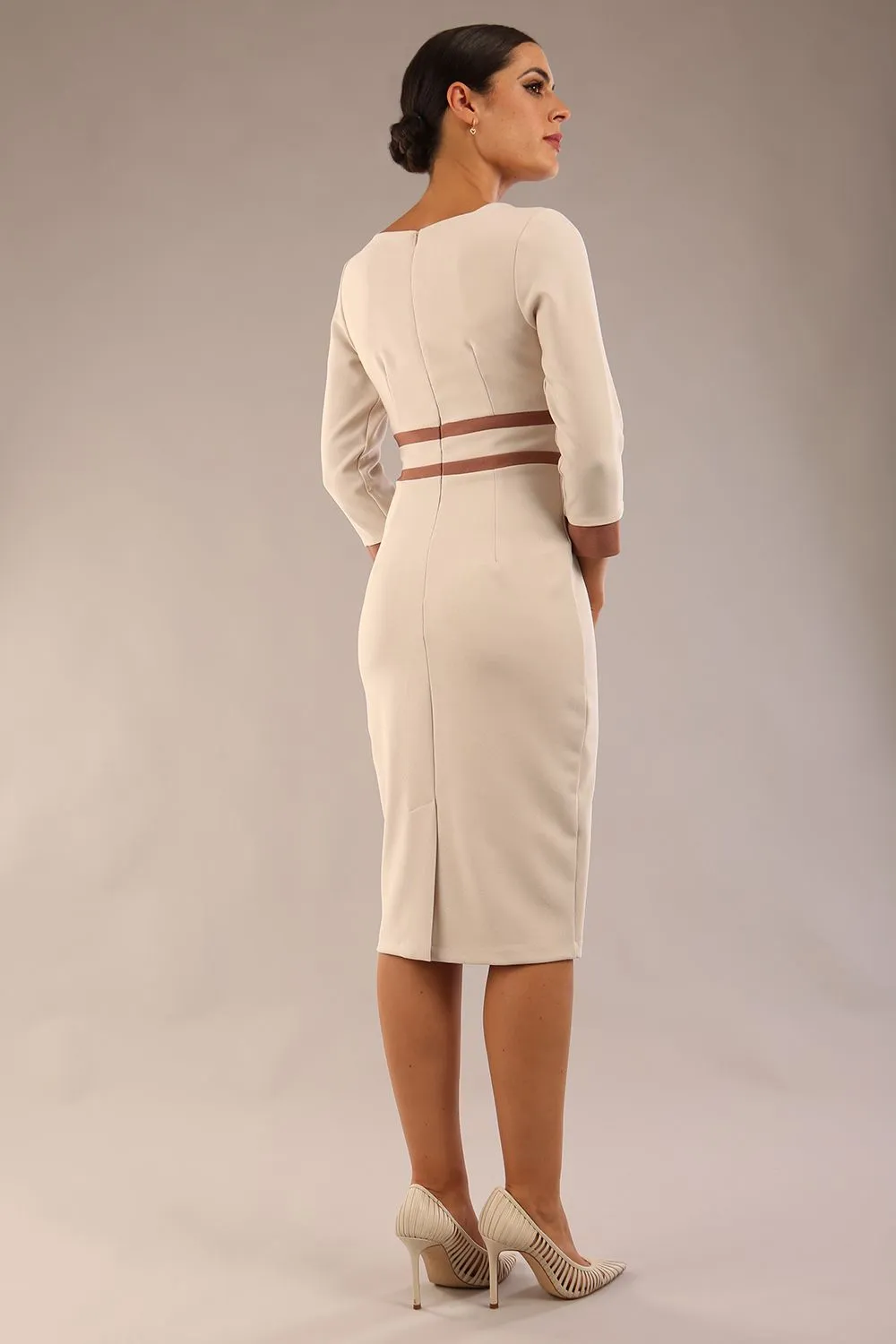 Seed Paeonia Contrast Pencil Dress