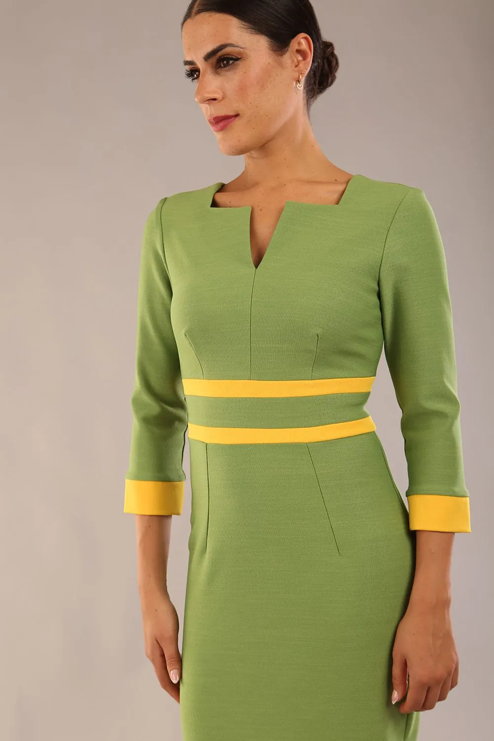Seed Paeonia Contrast Pencil Dress
