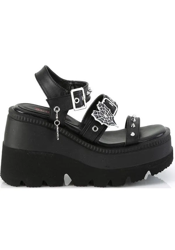 SHAKER-13 [Black Vegan Leather] | FLATS [PREORDER]