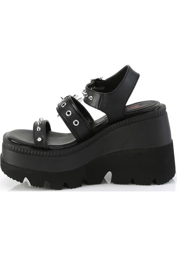 SHAKER-13 [Black Vegan Leather] | FLATS [PREORDER]