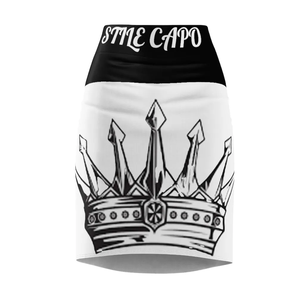 STILE CAPO BLACK &WHITE QUEEN Pencil Skirt