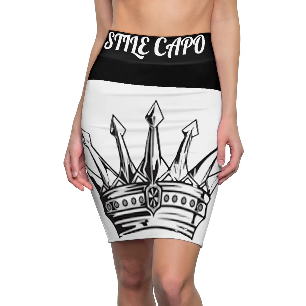 STILE CAPO BLACK &WHITE QUEEN Pencil Skirt