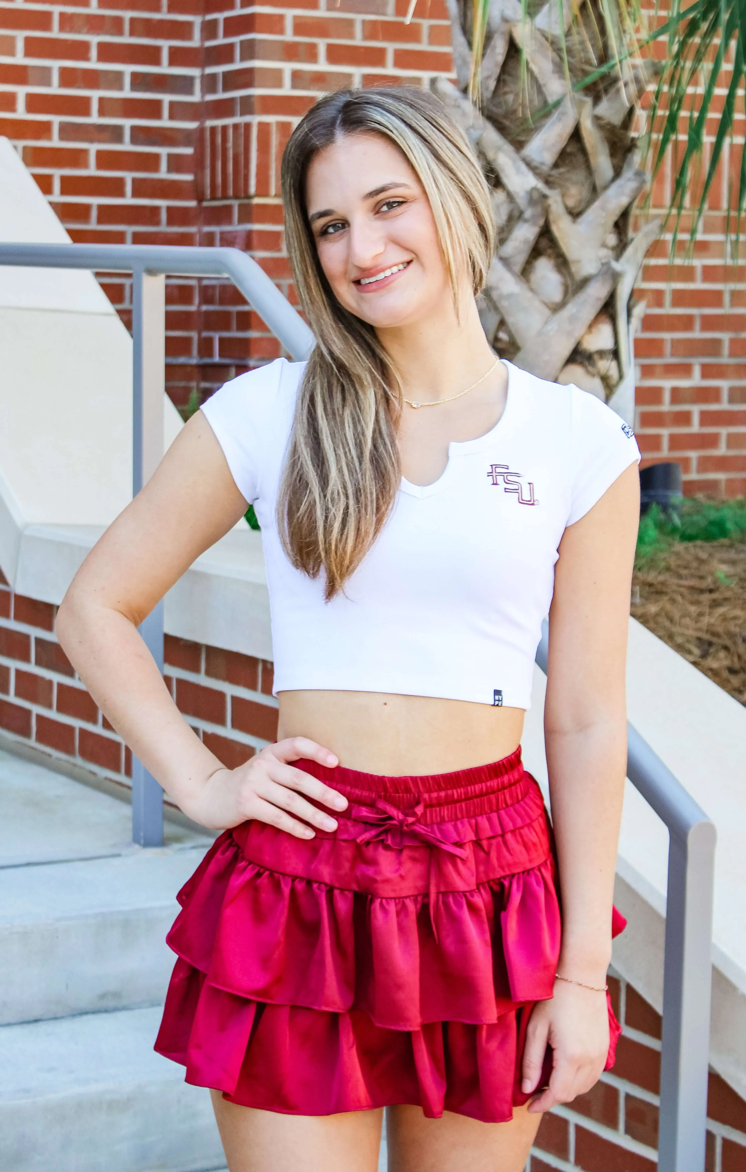The FSU Cropped Cali Tee (White)