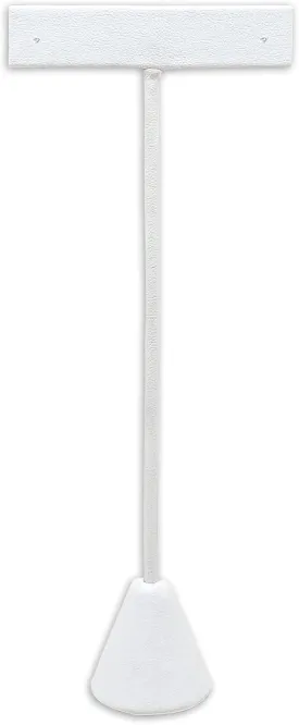 TheDisplayGuys - 4-3/4" T-Bar Jewelry Display Tower - White Leatherette - Earrings Holder/Bracelet Stand (Single)