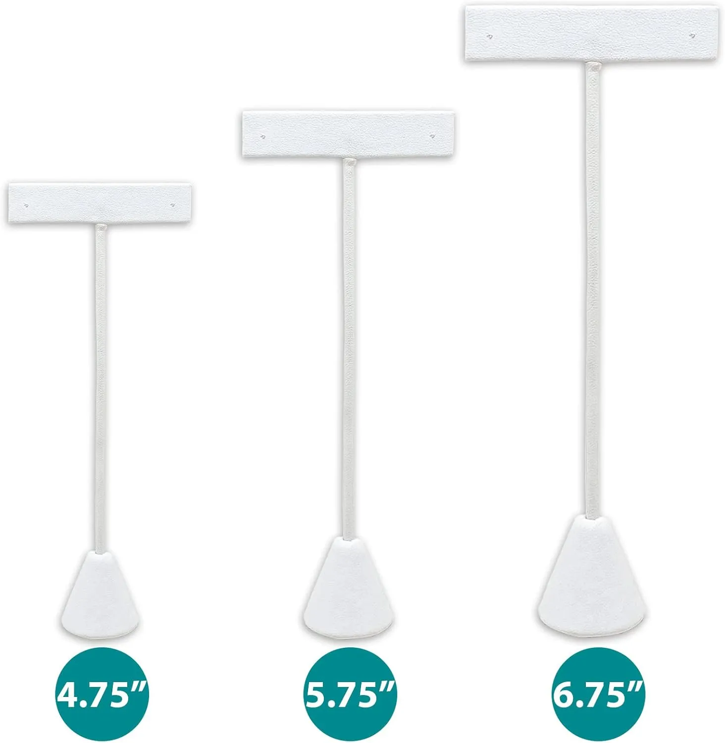 TheDisplayGuys - 4-3/4" T-Bar Jewelry Display Tower - White Leatherette - Earrings Holder/Bracelet Stand (Single)