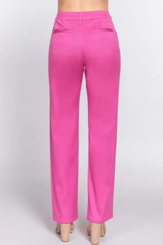 Thinking About You Straight Fit Twill Pants