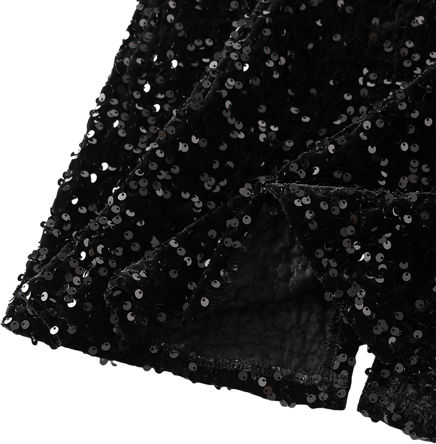 Women's Sequin Midi Skirt Elastic High Waist Slit Pencil Skirt Sexy Slim Cocktail Party Club Night Out Long Skirts